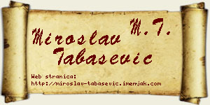 Miroslav Tabašević vizit kartica
